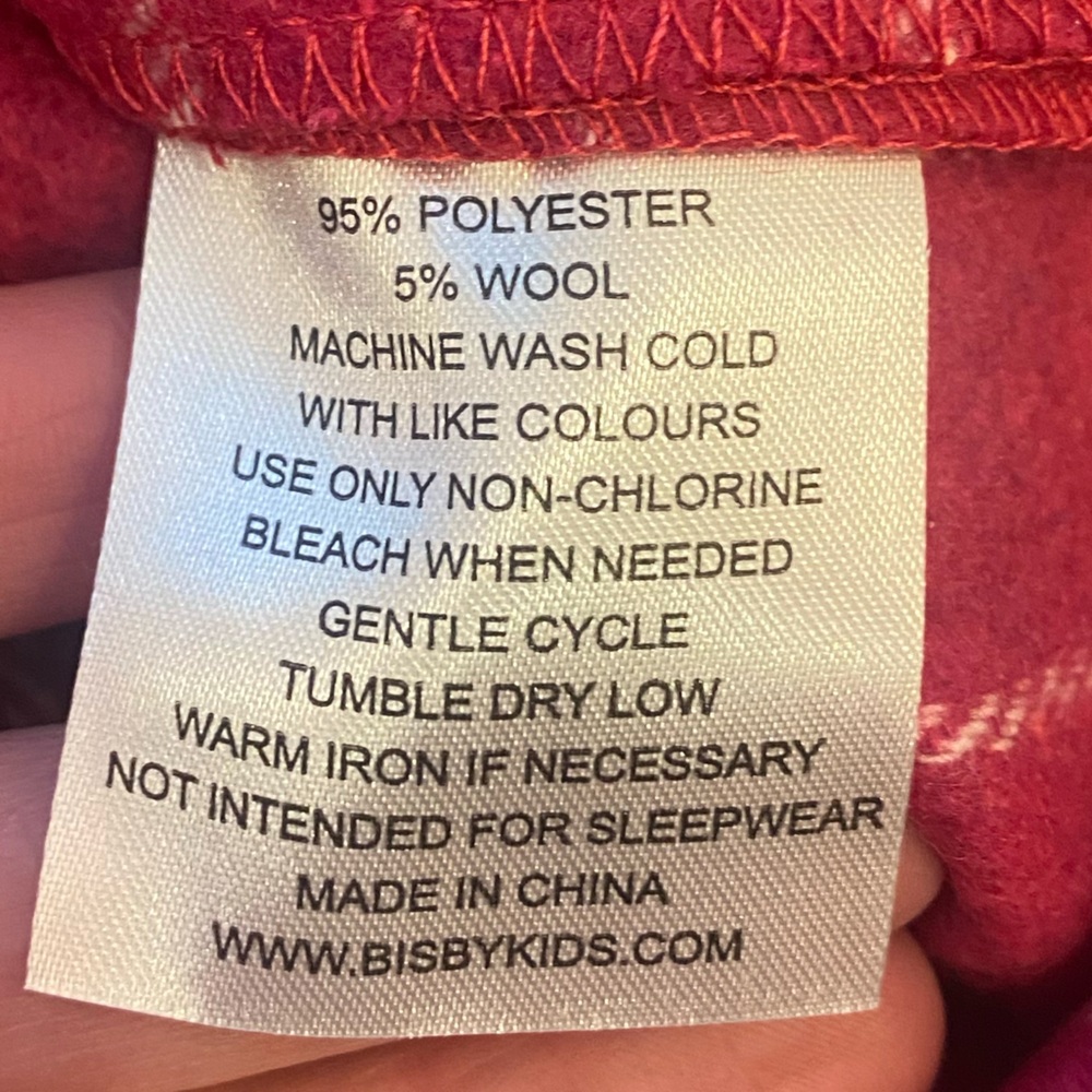 NWT Bisby Magenta Bougainvillea Windowpane Wool Blend Tweed Cape, girls L (10) - Picture 10 of 12